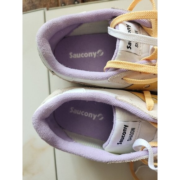 Saucony Shadow Original Yellow Beige Purple Size 5 Womens - Picture 8 of 9